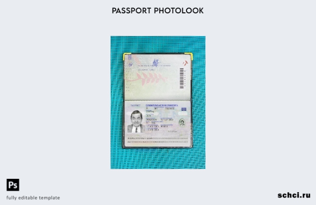 цифровая загрузка шаблона фотоизображения паспорта Доминики